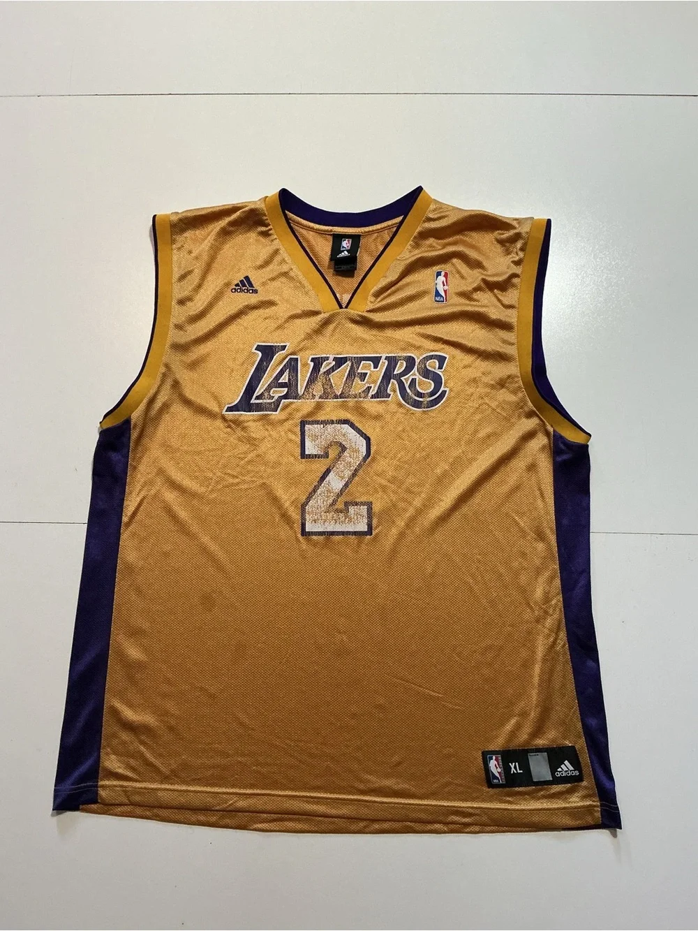 Adidas Los Angeles Lakers Derek Fisher #2 Mesh NBA Basketball Jersey